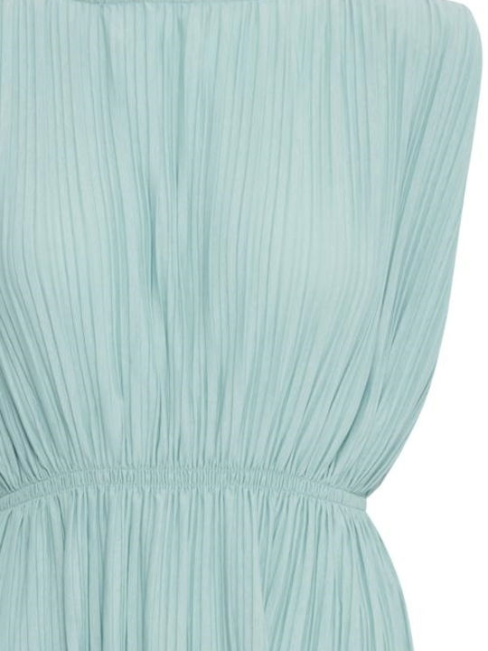 Damen Bluse Ärmellos Nile Blau