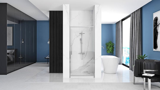 Rea Divider de verandă Duș cu Cu balamale Ușă 100x195cm Chrome