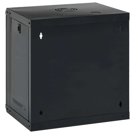 vidaXL Wall Mounted Rack Cabinet 12U 53x40x60cm Black 30262