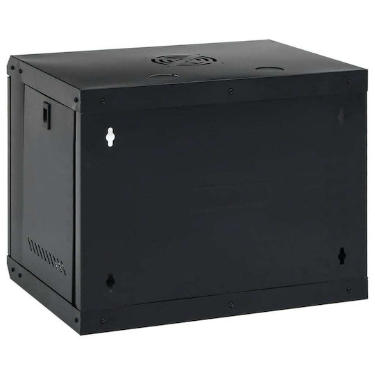 vidaXL Wall Mounted Rack Cabinet 9U 53x40x45cm Black 30260