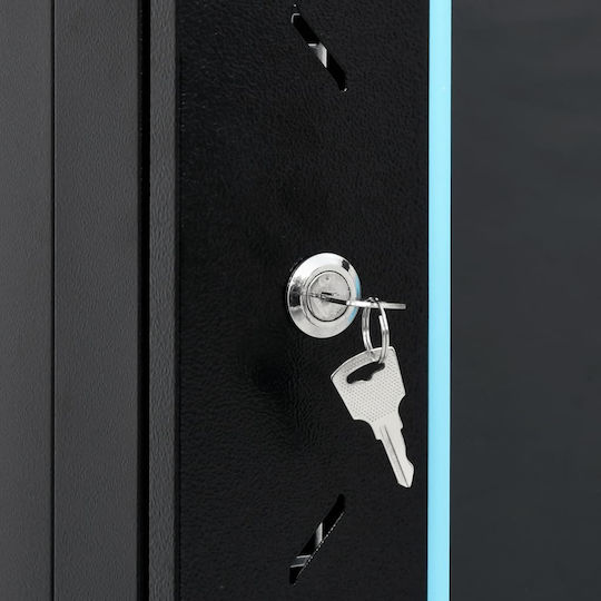 vidaXL Wall Mounted Rack Cabinet 9U 53x40x45cm Black 30260
