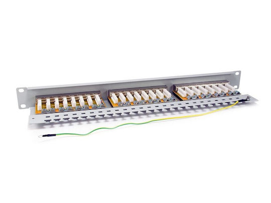 Equip Patch Panel Shielded για Rack 1U 19" 24 Θυρών cat6 Γκρι