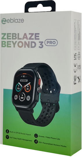 Zeblaze Beyond 3 Pro Aluminium 43mm Smartwatch με Παλμογράφο (Μαύρο)