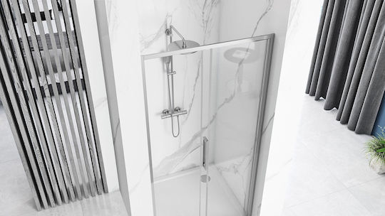 Rea Divider de verandă Duș cu Glisare Ușă 140x195cm Chrome