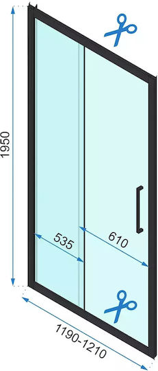 Rea Divider de verandă Duș cu Glisare Ușă 120x195cm Chrome