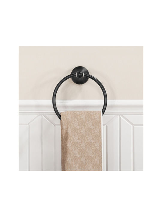 Rea Single Wall-Mounted Bathroom Ring Black