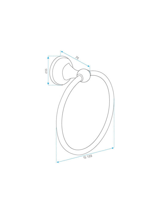 Rea Single Wall-Mounted Bathroom Ring Black