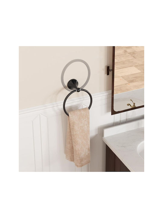 Rea Single Wall-Mounted Bathroom Ring Black