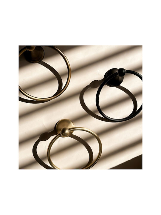 Rea Single Wall-Mounted Bathroom Ring Black