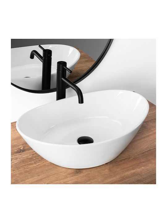 Rea Einbau Badezimmerwaschbecken Keramik 55.5x33.5x16cm Weiß