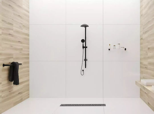 Rea Greek Stainless Steel Channel Shower Black
