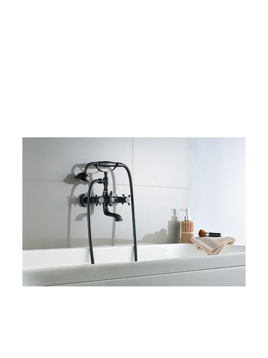 Rea Retro Retro Mischbatterie Badewanne Komplettes Set Schwarze