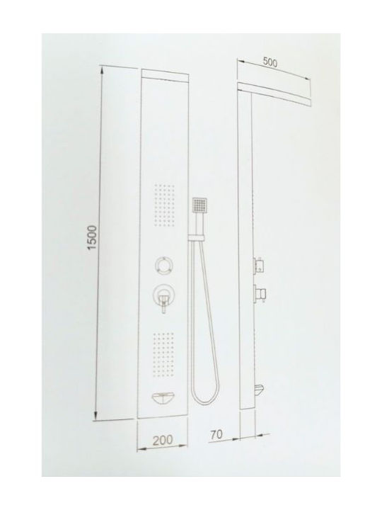 Tema Hydro-Massage-Säule 150cm Schwarz Matt