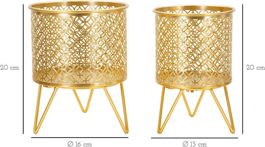 Mauro F Planter Metal Gold 16x16x20cm.
