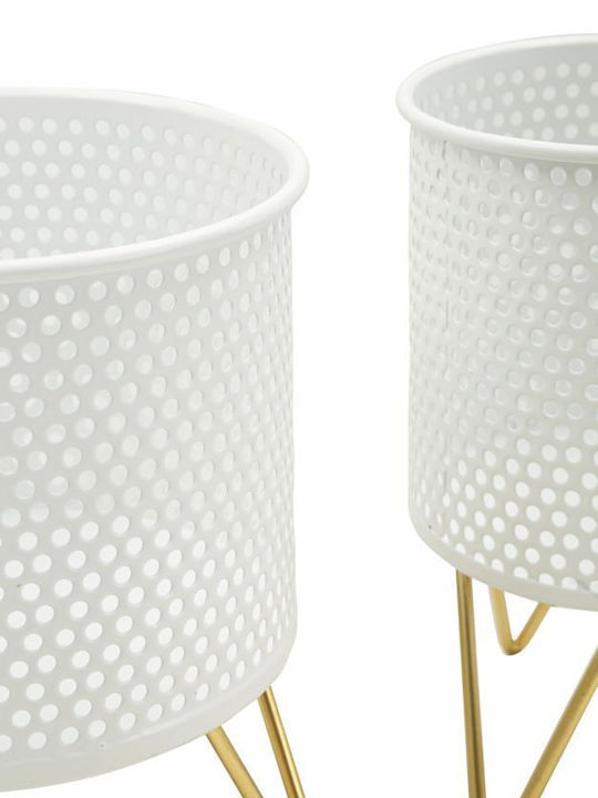 Mauro F Planter Metal Gold with Stand 16x16x20cm.