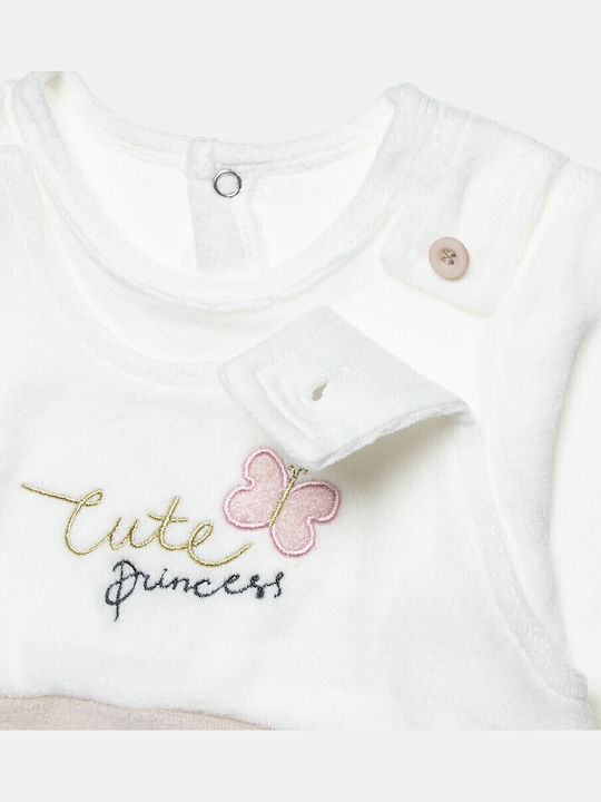 Alouette Babystrampler Langärmliges Samt Beige