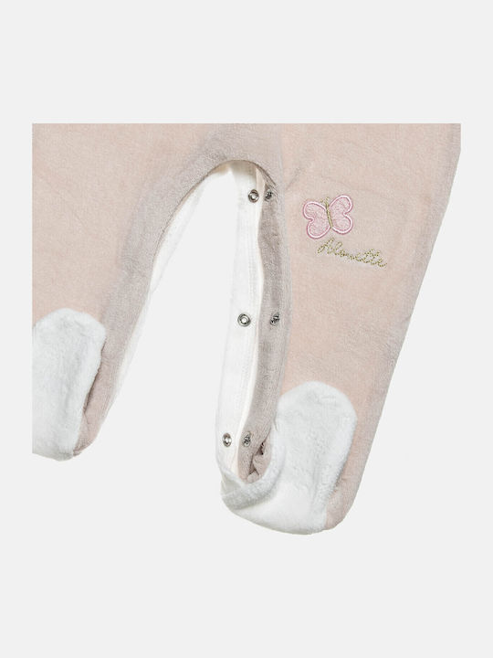 Alouette Babystrampler Langärmliges Samt Beige