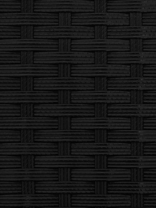 Ξαπλώστρα Τριπλή Rattan με Μαξιλάρι & Σκίαστρο Μαύρη με Τραπεζάκι