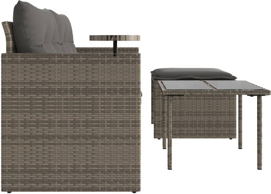 Garten- und Outdoor-Möbelsets 3 Stück Grau mit Kissen
