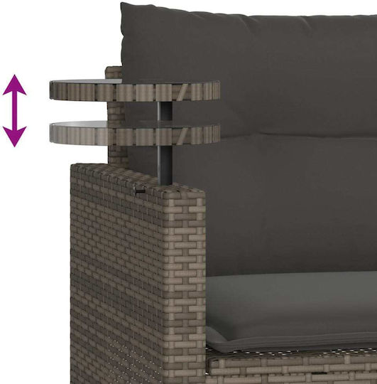 Garten- und Outdoor-Möbelsets 3 Stück Grau mit Kissen
