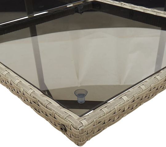Set Sala De Mese Pentru Exterior 17 Piese Gri Cu Perne