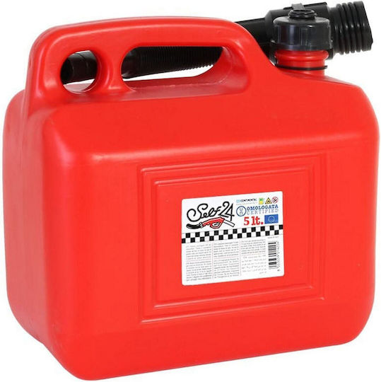 Campus Double Position Fuel Can Plastic with Extension Tube 5lt Red