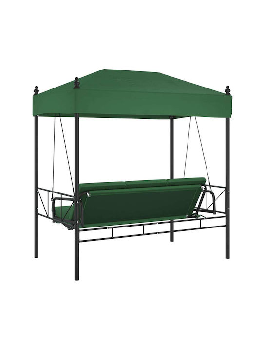 Leagăn cu bază și pernă 3 Locuri Metal Verde L190.5xL117.5xH213cm