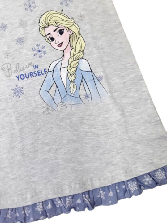Disney Kids' Nightgown Summer Cotton Grey Ice Violet Frozen