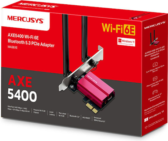 Mercusys MA86XE v2 Безжична мрежова карта Wi-Fi 6E PCI-e