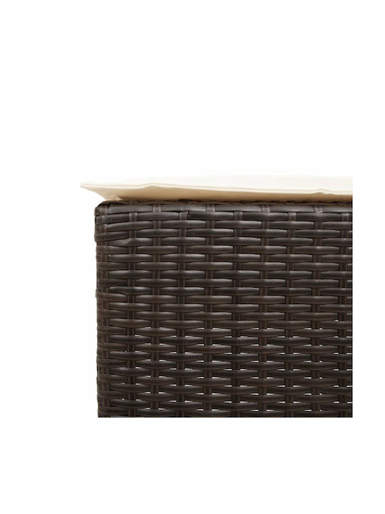 Gartenhocker Für Bar Außenbereich Rattan mit Kissen Braune 2Stücke 40x40x76cm