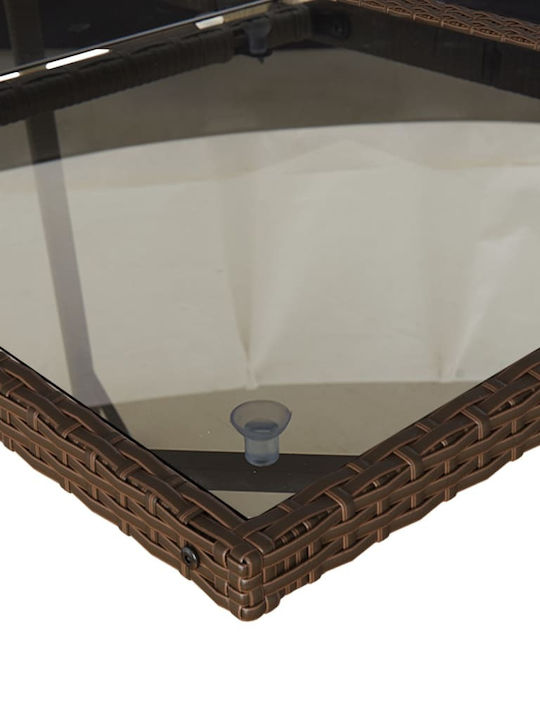 Garden & Outdoor Furniture Set 17 Pieces Dining Room Brown with Pillows