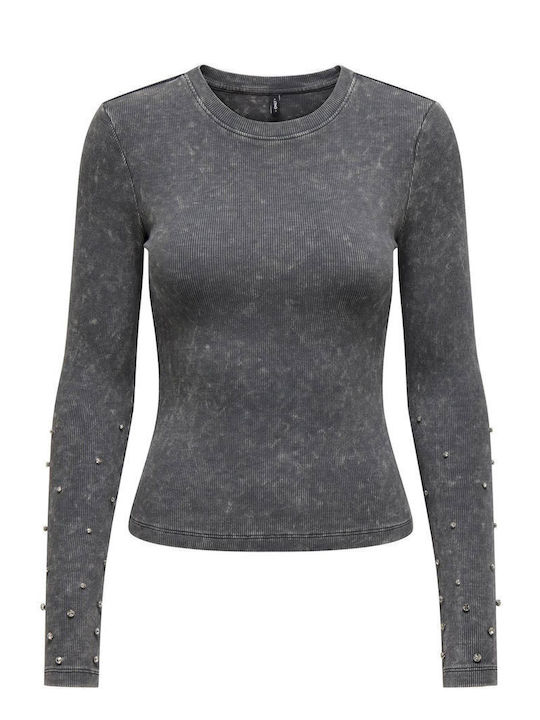 Only Damen Bluse Langärmelig Dark Grey