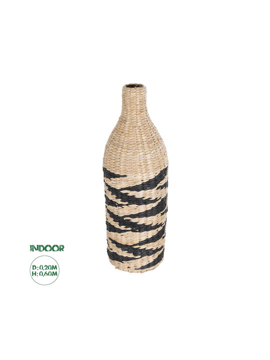 GloboStar Διακοσμητικό Βάζο Rattan Artificial Garden Aqaba Μπεζ Φ20cm