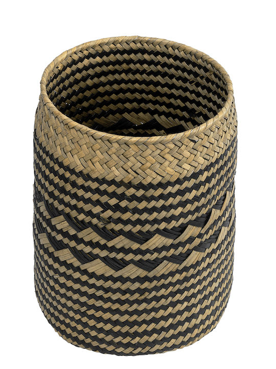 GloboStar Planter Rattan Brown with Stand 14x14x23cm.