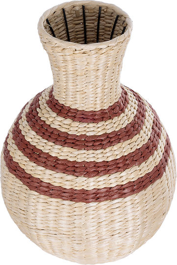 GloboStar Vază Decorativă Rattan Artificial Garden Palermo Bej Φ3xÎ50cm