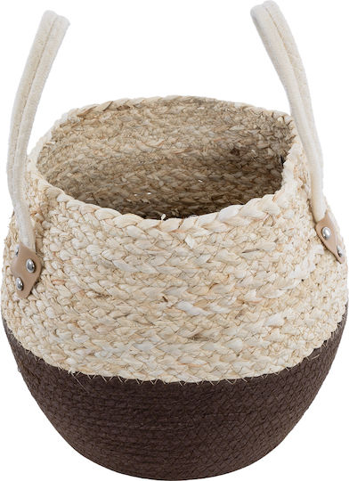 GloboStar Carolina Κασπώ Rattan Μπεζ με Βάση 27x27x26εκ.