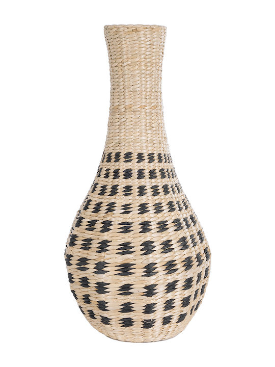 GloboStar Dekorative Vase Rattan Künstlicher Garten Marselle Beiges Φ32cm