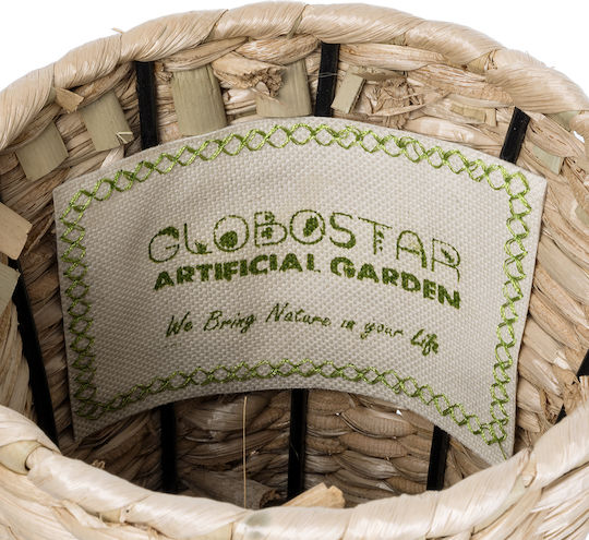 GloboStar Dekorative Vase Rattan Künstlicher Garten Aqaba Beiges Φ20xΥ60cm