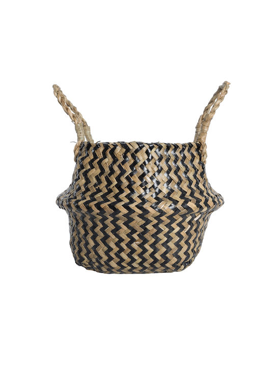 GloboStar Artificial Garden Salvador Planter Rattan Brown with Stand 18x18x20cm.
