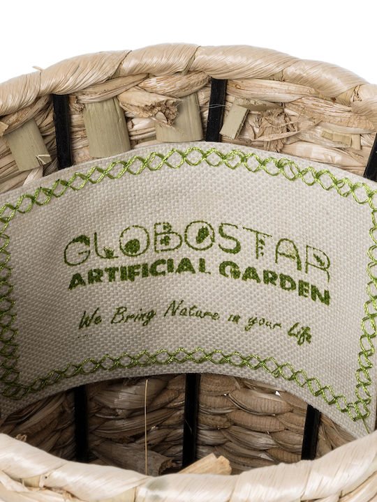 GloboStar Dekorative Vase Rattan Künstlicher Garten Marselle Beiges Φ32cm