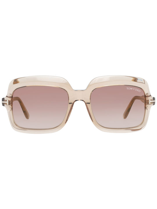 Tom Ford Sonnenbrillen mit Beige Rahmen und Braun Verlaufsfarbe Linse FT0688 45G