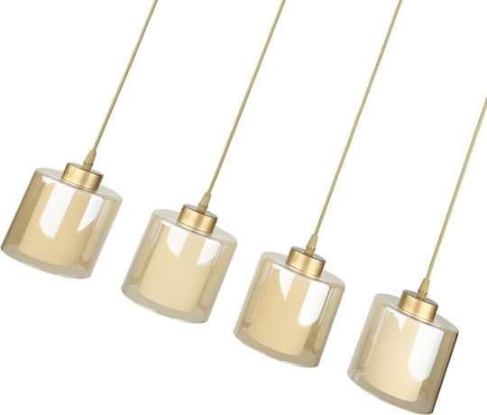 Megapap Kenedy Pendant Light Gold for 4 Bulbs E27 65x5x70cm