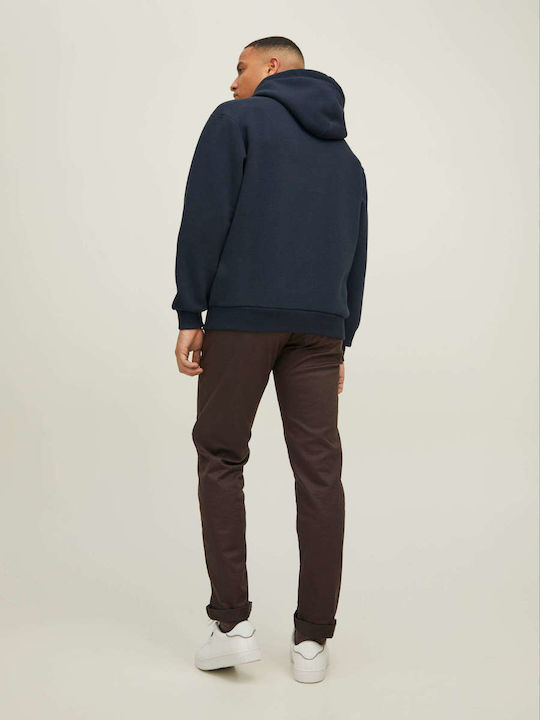 Jack & Jones Herren Sweatshirt mit Kapuze und Taschen Marineblau