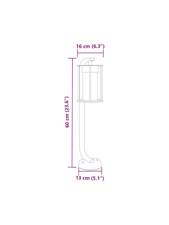 vidaXL Outdoor Floor Lamp Small Post 11W IP44 for E27 Socket Black