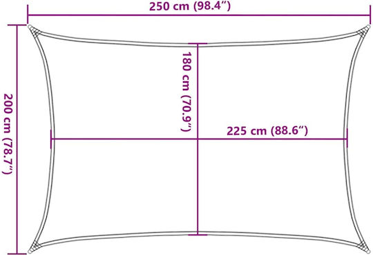 vidaXL Правоъгълена Shade Sail Сив 2x2.5m 160гр/кв.м