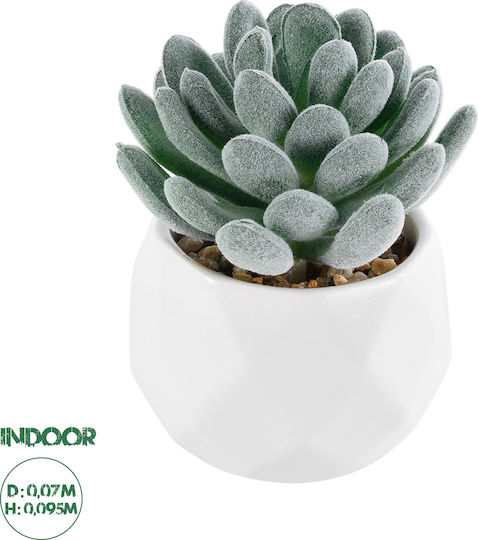 Globostar Künstlicher Garten Sukkulente Sedeveria 21001 Dekorative Pflanze Sukkulente Sedeveria H9,5cm