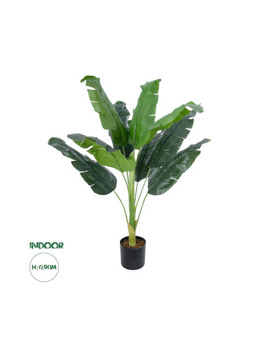 Globostar Künstliche Gartenbananen-Dekorationspflanze H90cm 20939