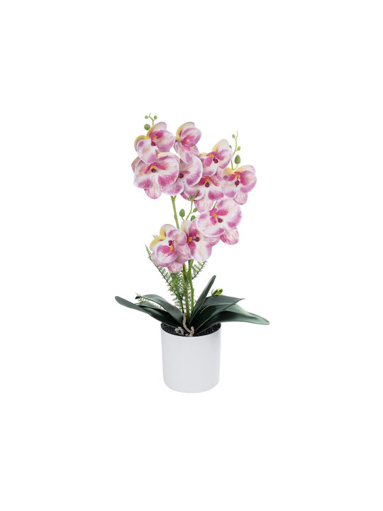 Globostar Artificial Garden Pink Orchid 21077 Decorative Plant Pink Orchid H45cm