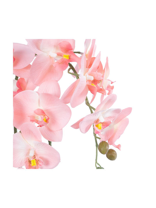 Globostar Artificial Garden Salmon Orchid 21118 Decorative Plant Pink-Orange Orchid H45cm