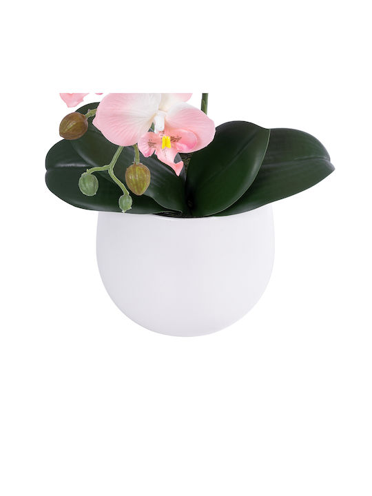 Globostar Artificial Garden Salmon Orchid 21118 Decorative Plant Pink-Orange Orchid H45cm